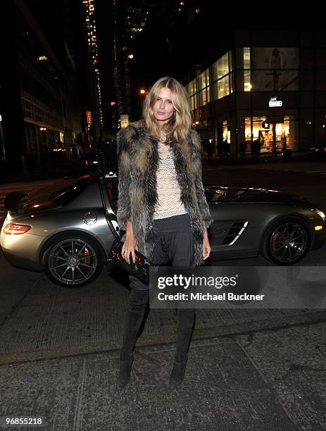 Model Julia Stegner at the Mercedes-Benz Fashion Week Fall 2010 - Official Coverage at Bryant Park on February 18, 2010 in New York City.