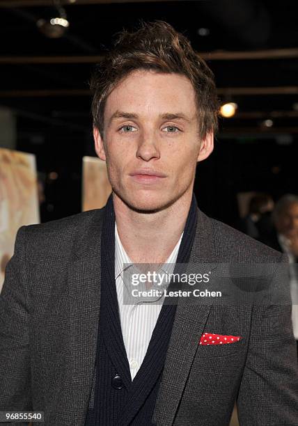 Actor Eddie Redmayne attends the "The Yellow Handkerchief" Los Angeles premiere at Pacific Design Center on February 18, 2010 in West Hollywood,...
