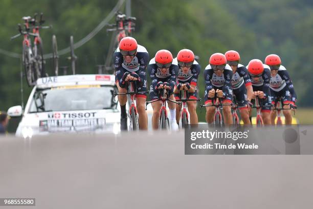 Valerio Conti of Italy and UAE Team Emirates / Daniel Martin of Ireland and UAE Team Emirates / Sven Erik Bustrom of Norway and UAE Team Emirates /...