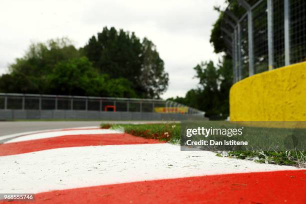 General view of the track during previews to the Canadian Formula One Grand Prix at Circuit Gilles Villeneuve on June 6, 2018 in Montreal, Canada.