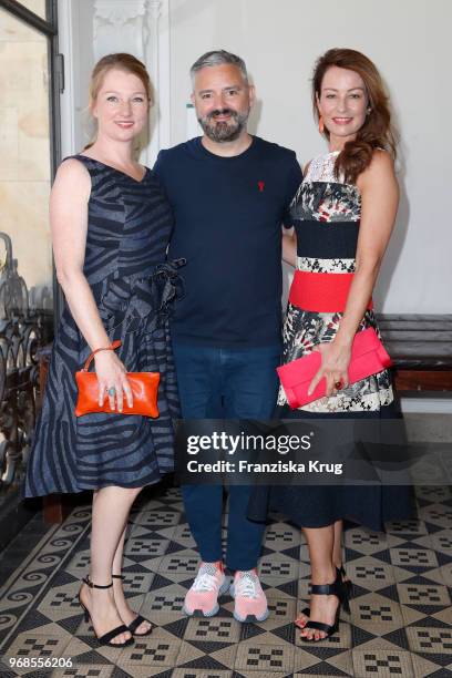 Katja Studt, Adrian Runhof and Sabrina Staubitz during the Ladies Lunch at DIE BANK on June 6, 2018 in Hamburg, Germany.