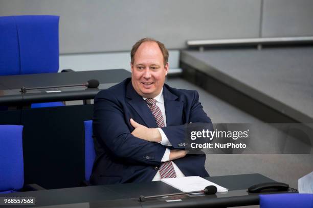 Chancellery Minister Helge Braun arrives to a Government Question Time at Bundestag in Berlin, Germany on June 6, 2018.