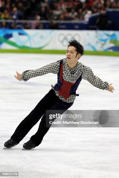 Daisuke Takahashi of Japan competes in the men's figure skating free skating on day 7 of the Vancouver 2010 Winter Olympics at the Pacific Coliseum...