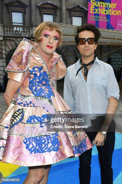 Grayson Perry and Nick Grimshaw attend the Royal Academy Of Arts summer exhibition preview party 2018 on June 6, 2018 in London, England.