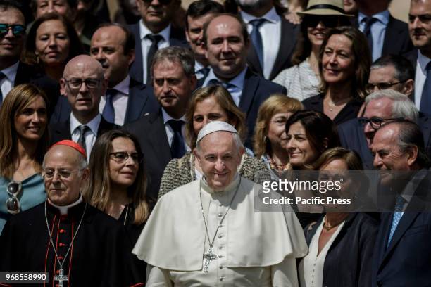 Pope Francis together with the belivers during the Weekly General Audience in St. Peter's Square.