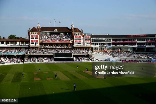 General view of play during the Royal London One-Day Cup game between Surrey and Glamorgan at The Kia Oval on June 6, 2018 in London, England.