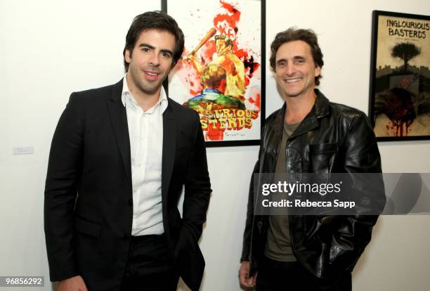 Actor Eli Roth and producer Lawrence Bender at Exhibit of Lost Art of INGLOURIOUS BASTERDS at Upper Playground on February 18, 2010 in Los Angeles,...