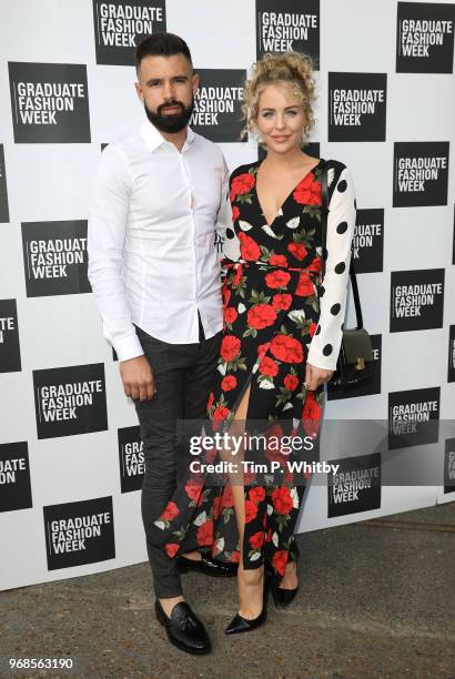 Lee Cronin and Lydia Bright attend the Graduate Fashion Week Gala at The Truman Brewery on June 6, 2018 in London, England.