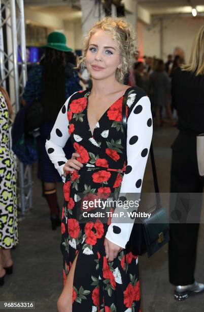 Lydia Bright attends the Graduate Fashion Week Gala at The Truman Brewery on June 6, 2018 in London, England.