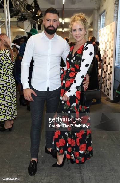 Lee Cronin and Lydia Bright attend the Graduate Fashion Week Gala at The Truman Brewery on June 6, 2018 in London, England.