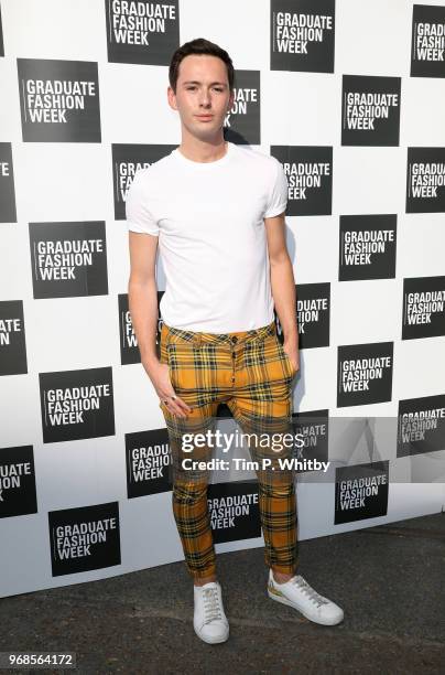 Lorcan London attends the Graduate Fashion Week Gala at The Truman Brewery on June 6, 2018 in London, England.