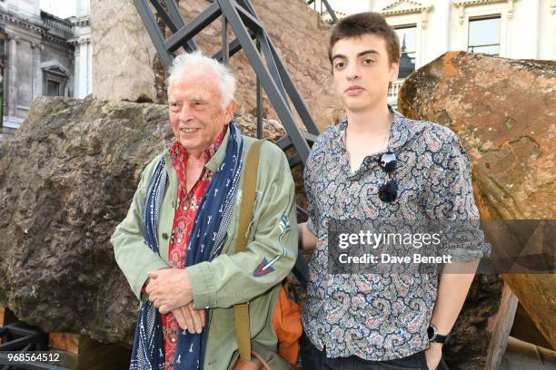 David Bailey and Sascha Bailey attend the Royal Academy Of Arts summer exhibition preview party 2018 on June 6, 2018 in London, England.