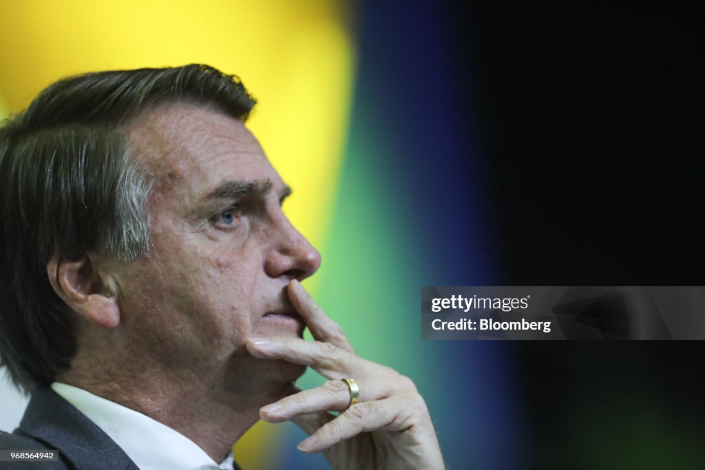 Brazilian Presidential Candidates Hold Interviews During An Event