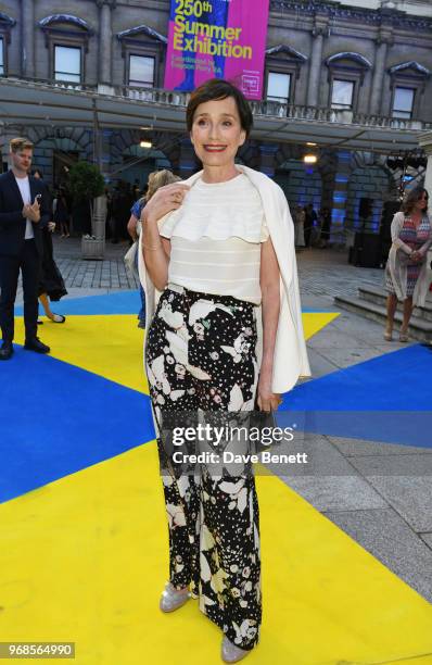 Dame Kristin Scott Thomas attends the Royal Academy Of Arts summer exhibition preview party 2018 on June 6, 2018 in London, England.