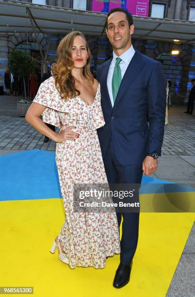 Charlotte Dellal and Maxim Crewe attend the Royal Academy Of Arts summer exhibition preview party 2018 on June 6, 2018 in London, England.