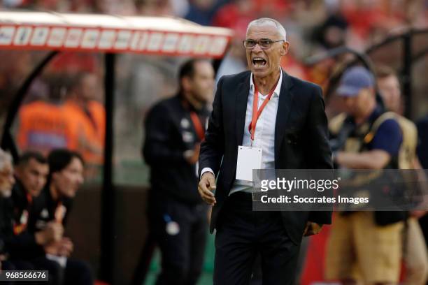 Coach Hector Cuper of Egypte during the International Friendly match between Belgium v Egypt at the Koning Boudewijnstadion on June 6, 2018 in...