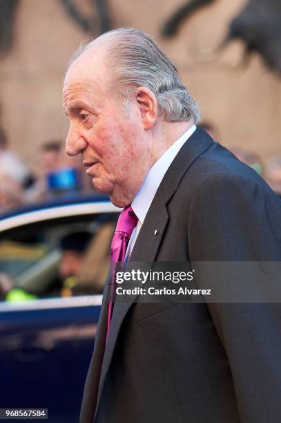 King Juan Carlos attends La Beneficiencia Bullfight at Las Ventas Bullring on June 6, 2018 in Madrid, Spain.