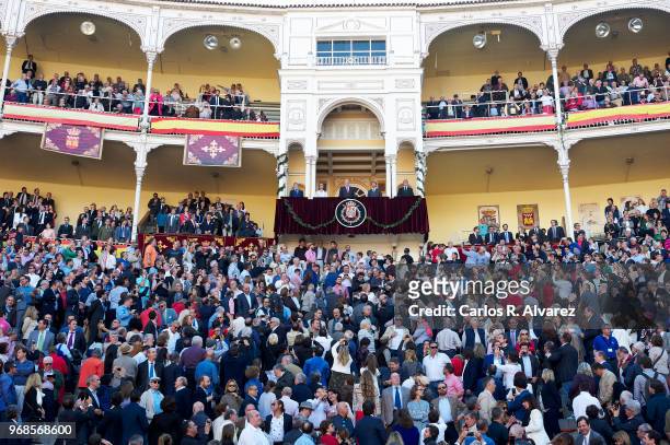 King Juan Carlos attends La Beneficiencia Bullfight at Las Ventas Bullring on June 6, 2018 in Madrid, Spain.