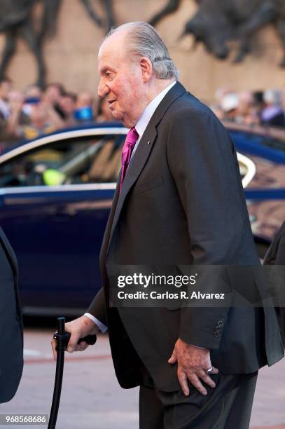 King Juan Carlos attends La Beneficiencia Bullfight at Las Ventas Bullring on June 6, 2018 in Madrid, Spain.