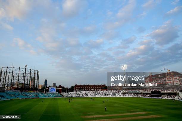 General view of play during the Royal London One-Day Cup game between Surrey and Glamorgan at The Kia Oval on June 6, 2018 in London, England.