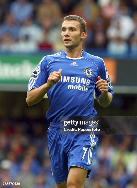 Andriy Shevchenko of Chelsea in action during the Barclays Premiership match between Chelsea and Manchester City at Stamford Bridge in London on...