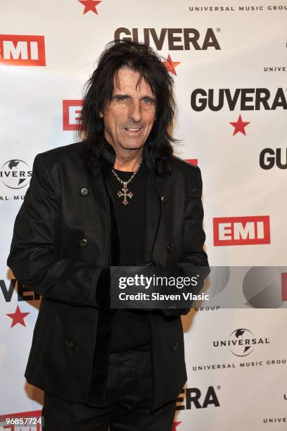 Musician Alice Cooper attends the Guvera Pre-Launch Party at the Metropolitan Pavilion on February 18, 2010 in New York City.