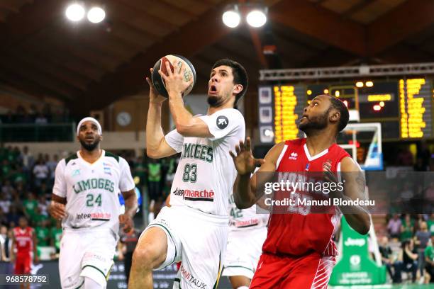 Axel Bouteille of Limoges during the Jeep Elite match Limoges and Monaco at Palais des Sports de Beaublanc on June 6, 2018 in Limoges, France.