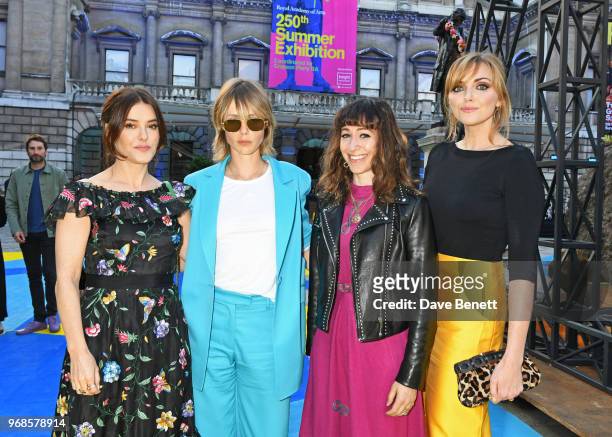 Lisa Eldridge, Edie Campbell, Annie Morris and Sophie Dahl attend the Royal Academy Of Arts summer exhibition preview party 2018 on June 6, 2018 in...