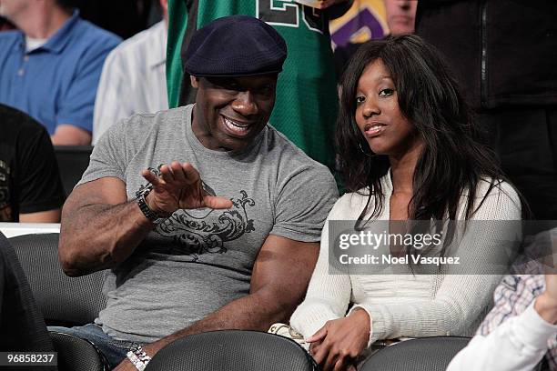 Michael Clarke Duncan attends a game between the Boston Celtics and the Los Angeles Lakers at Staples Center on February 18, 2010 in Los Angeles,...