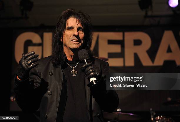 Musician Alice Cooper attends the Guvera Pre-Launch Party at the Metropolitan Pavilion on February 18, 2010 in New York City.