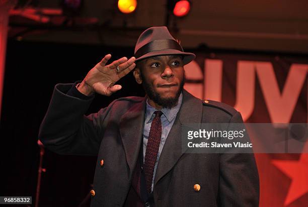 Rapper Mos Def performs at the Guvera Pre-Launch Party at the Metropolitan Pavilion on February 18, 2010 in New York City.