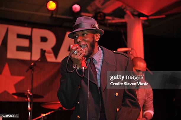 Rapper Mos Def performs at the Guvera Pre-Launch Party at the Metropolitan Pavilion on February 18, 2010 in New York City.