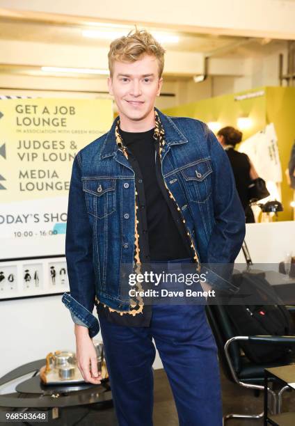 Fletcher Cowan attends the Graduate Fashion Week Gala Show 2018 at The Truman Brewery on June 6, 2018 in London, England.
