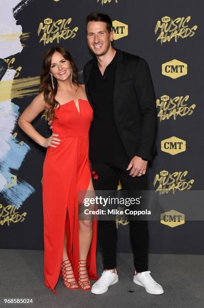 Kailey Dickerson and Russell Dickerson attend the 2018 CMT Music Awards at Bridgestone Arena on June 6, 2018 in Nashville, Tennessee.