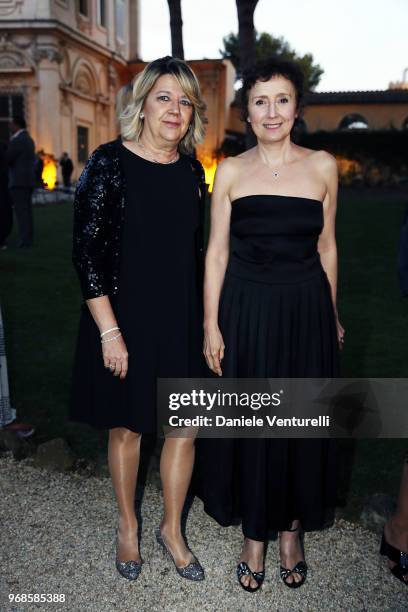 Raffaella Banchero and Nicoletta Braschi attend the McKim Medal Gala 2018 at Villa Aurelia on June 6, 2018 in Rome, Italy.