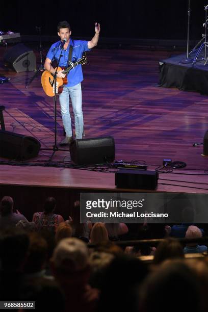Jake Owen performs on stage at the 14th Annual Stars For Second Harvest Benefit at Ryman Auditorium on June 5, 2018 in Nashville, Tennessee.