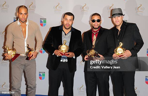 Luis Fonsi poses in the press room at Univisions 2010 Premio Lo Nuestro a La Musica Latina Awards at American Airlines Arena on February 18, 2010 in...