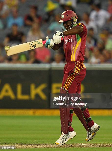 Dwayne Smith of the West Indies bats during the Fifth One Day International match between Australia and the West Indies at Melbourne Cricket Ground...