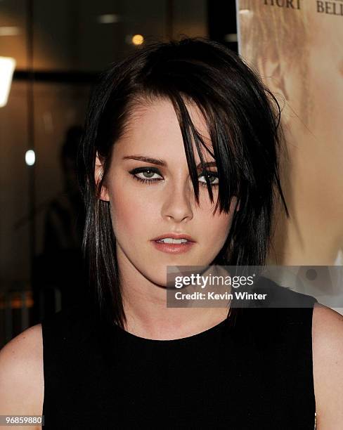 Actress Kristen Stewart attends the premiere of Samuel Goldwyn Films' "The Yellow Handkerchief" at the Pacific Design Center on February 18, 2010 in...