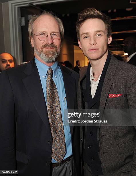 Actors William Hurt and Eddie Redmayne attend the "The Yellow Handkerchief" Los Angeles Premiere at Pacific Design Center on February 18, 2010 in...