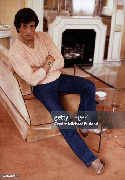 American actor Sylvester Stallone, London, 1982.