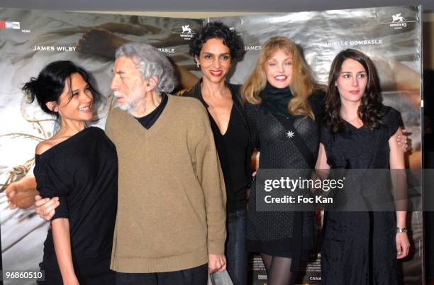 Dany Verissimo, Alain Robbe-Grillet, Farida Khelfa, Arielle Dombasle and Marie Espinosa