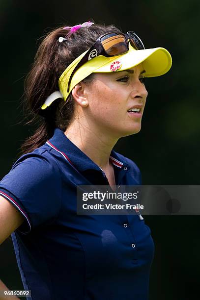 Maria Verchenova of Russia looks on the 9th hole during round two of the Honda LPGA Thailand at the Siam Country Club on February 19, 2010 in Chon...