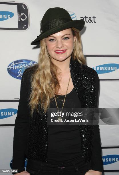 Singer/actress Caitlin Crosby attends the "American Idol" top 24 red carpet event at STK on February 18, 2010 in Los Angeles, California.