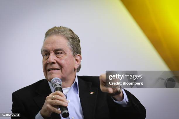 Paulo Rabello de Castro, presidential candidate for the Social Christian Party , speaks during an interview at a 2018 pre-candidates event hosted by...