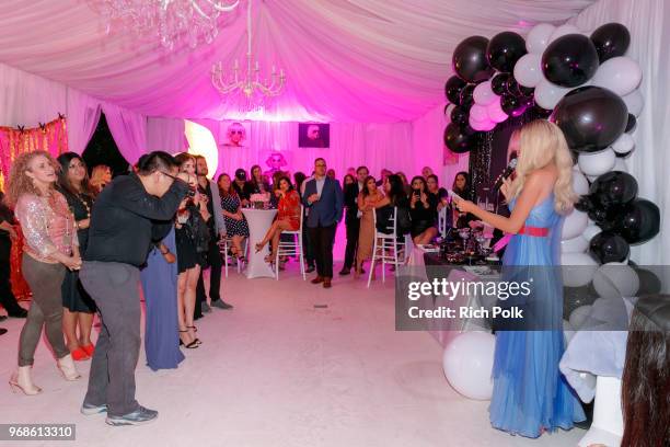 Model Kaki Swid hosts a designer event on June 4, 2018 in Beverly Hills, California.