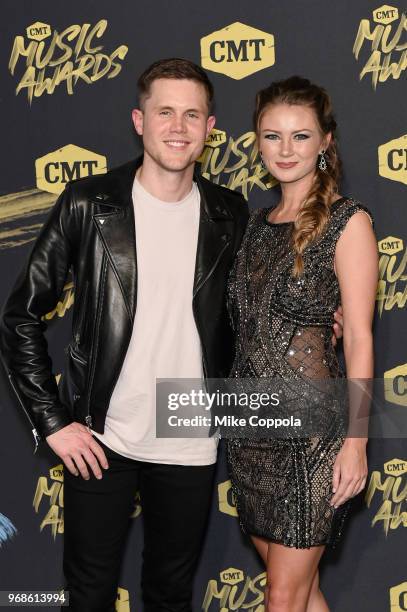 Trent Harmon and guest attend the 2018 CMT Music Awards at Bridgestone Arena on June 6, 2018 in Nashville, Tennessee.