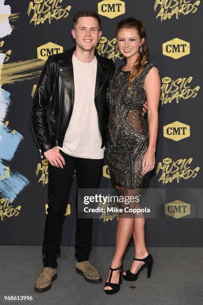 Trent Harmon and guest attend the 2018 CMT Music Awards at Bridgestone Arena on June 6, 2018 in Nashville, Tennessee.