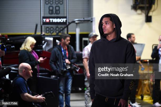 June 6: Jordan Clarkson of the Cleveland Cavaliers arrives at the stadium before the game against the Golden State Warriors in Game Three of the 2018...