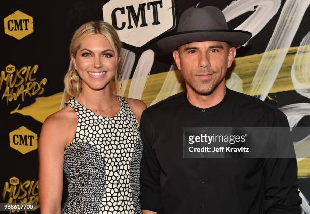 Katherine Stephans and Billy Dec attend the 2018 CMT Music Awards at Bridgestone Arena on June 6, 2018 in Nashville, Tennessee.